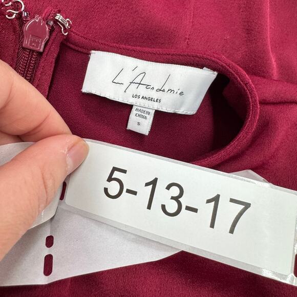 L'Academie Dress Womens Small Rumba Red The Hilaire Mini Asymmetrical‎ Satin - Picture 6 of 13